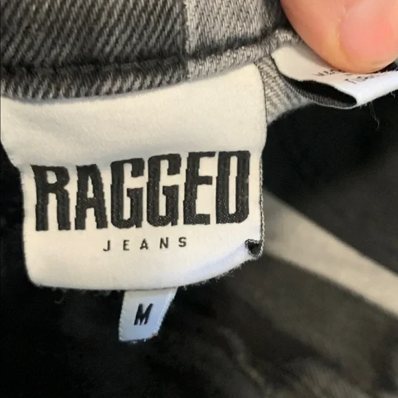 The Ragged Priest Black Gray Colorblock Jean Shorts Size Medium - Picture 9 of 10